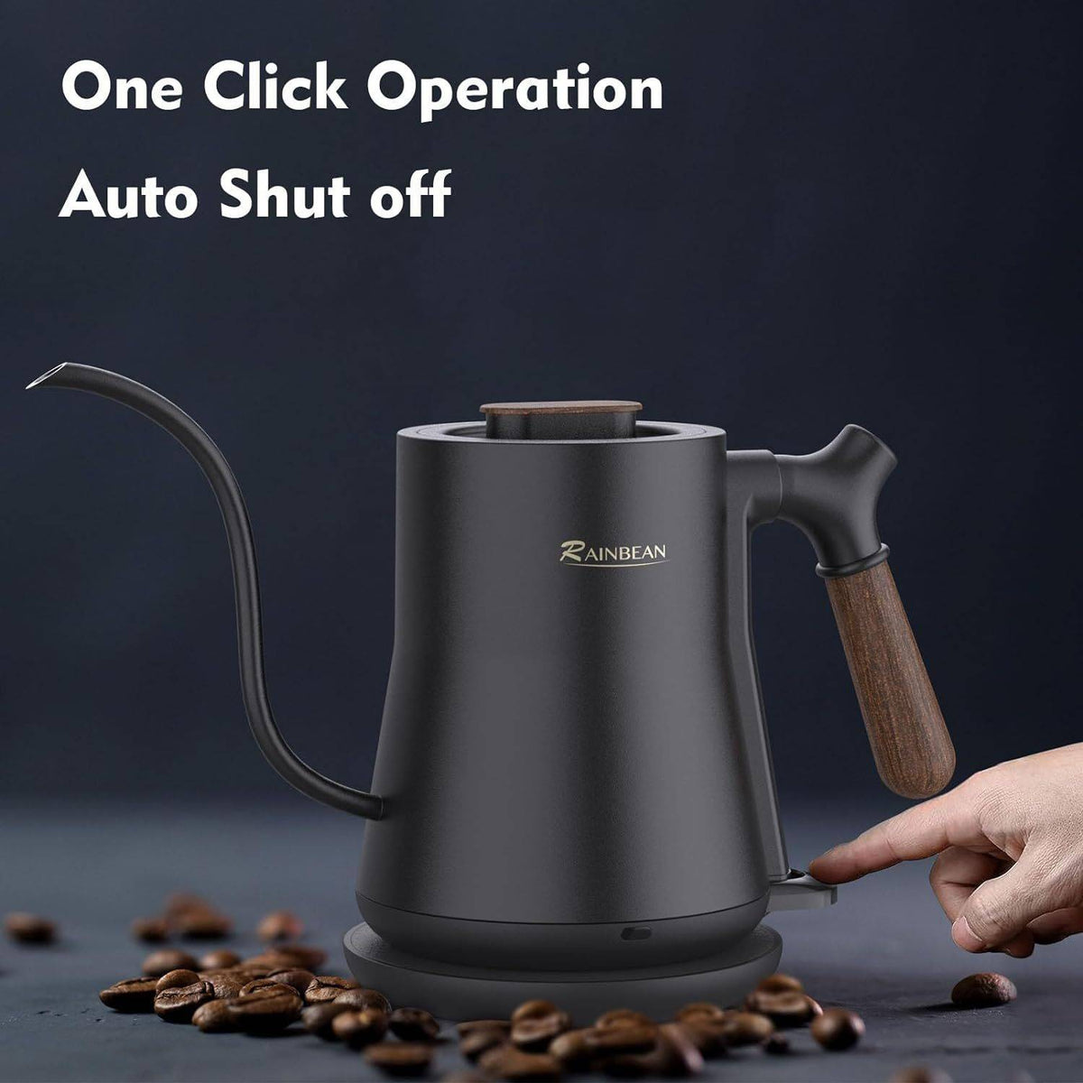 Leak-Proof Gooseneck Electric Kettle for Coffee Brewing, Stainless Steel-4