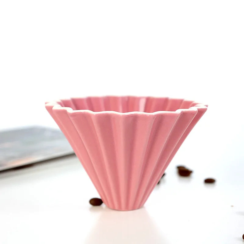StepUp Coffee Origami Ceramic Pour Over Dripper, Handmade Cone Brewer-17
