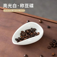 Ceramic Coffee Bean Dosing Cup Tray - Pottery Espresso Scoop for Precision Coffee Brewing
