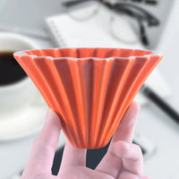 StepUp Coffee Origami Ceramic Pour Over Dripper, Handmade Cone Brewer-4