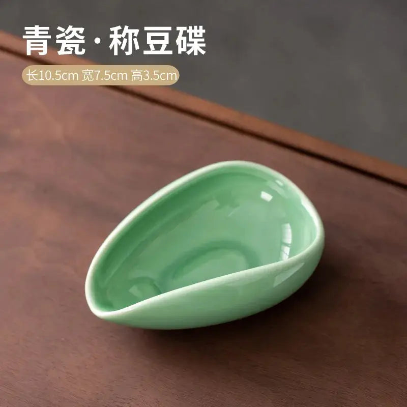 Ceramic Coffee Bean Dosing Cup Tray - Pottery Espresso Scoop for Precision Coffee Brewing