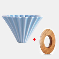 StepUp Coffee Origami Ceramic Pour Over Dripper, Handmade Cone Brewer-5