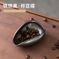 Ceramic Coffee Bean Dosing Cup Tray - Pottery Espresso Scoop for Precision Coffee Brewing