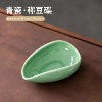 Ceramic Coffee Bean Dosing Cup Tray - Pottery Espresso Scoop for Precision Coffee Brewing