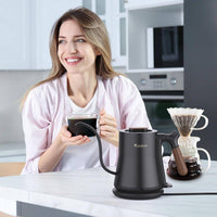 Leak-Proof Gooseneck Electric Kettle for Coffee Brewing, Stainless Steel-1