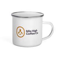 White Enamel Logo Mug