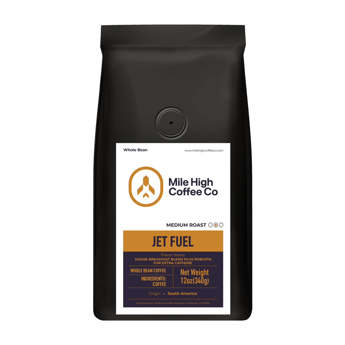 Jet Fuel Whole Bean Coffee Medium Roast 12oz