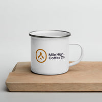 White Enamel Logo Mug